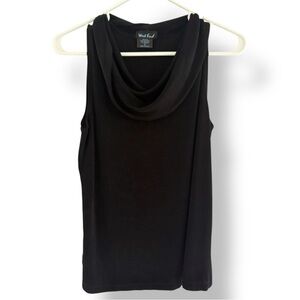 90s / Y2K Black Cowl Neck Sleeveless Tank West End